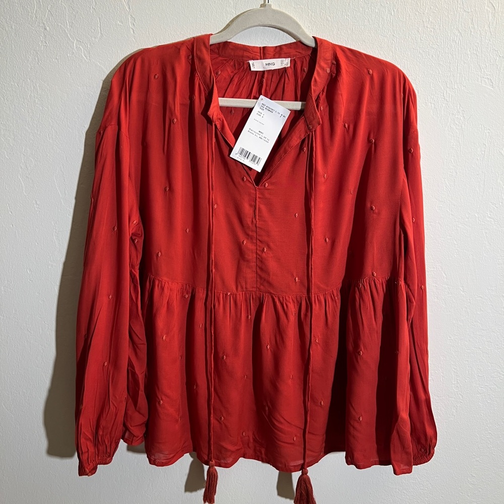 NWT Mango embroidered top